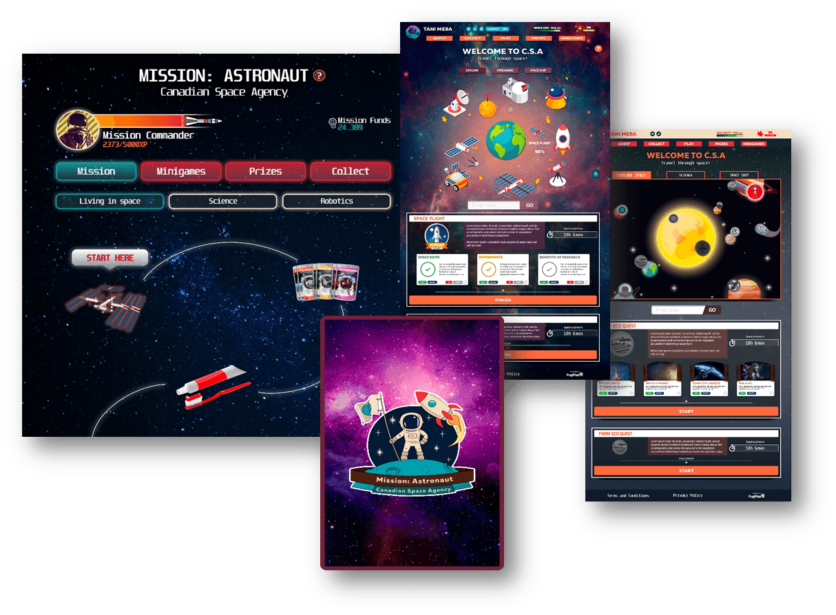 Mission: Astronaut playable campaign for the Canadian Space Agency running on Picnic